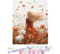 Pintar por Numeros Adultos Mujer Cuadros para Pintar por Numeros Flor Kit Manualidades Adultos Paint by Numbers Adult Retro DIY Lienzos Pintura Kit Para Decoración Del Hogar Sin Marco 40x60cm L-285L3