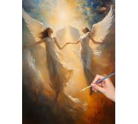 Pintar por Numeros Adultos Mujer, Manualidades Adultos Ángel Paint by Numbers Kits, Cuadros para Pintar por Numeros Kit con Pinceles y Pinturas Acrilicos, Decoración Hogar, Regalo 90x120cm, -8458