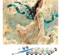 Pintar por Numeros Adultos Mujer Pintar por Numeros áNgel, DIY Manualidades Adultos, Paint by Numbers Adult Kit con Pinceles y Pigmento Acrílico, Decoración Hogar, Regalo Mujer 100x135cm 1-1546