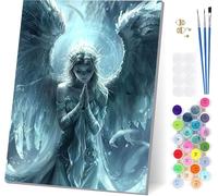 Pintar por Numeros Adultos Mujer, Pintar por Numeros áNgel, DIY Manualidades Adultos, Paint by Numbers Adult Kit con Pinturas Acrílicas y Pinceles, para Decoración del Hogar Regalo 80x110cm V-9116