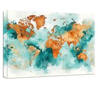 Pintar por Numeros Adultos Mundo Cuadros para Pintar por Numeros Mapa, DIY Manualidades Adultos Kit Pintura Principiantes con 3 Pinceles y Pigmento Acrílico para Decoración Home Room, 40x50cm,Model925
