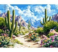 Pintar por Numeros Adultos Naturaleza Cuadros para Pintar por Numeros Cactus Manualidades Adultos, DIY Paint by Numbers Adult con Pinceles Pigmento Acrílico Regalo Decoracion Navidad 120x90cm U-98