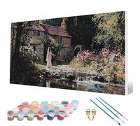 Pintar por Numeros Adultos, Naturaleza Pintar por Numeros JardíN Paint by Numbers Adult kit con 3 Pinceles y Pigmento Acrílico para Decoracion Habitacion, Regalo Mujer 100X200 CM -hcw250799HH39P