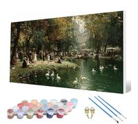 Pintar por Numeros Adultos, Naturaleza Pintar por Numeros Paisaje Paint by Numbers Adult Principiante kit con 3 Pinceles y Pigmento Acrílico para Decoracion Habitacion, Regalo Mujer 40x80cm -hcw25075N