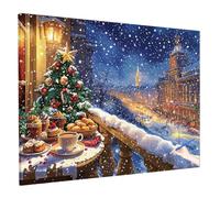 Pintar por Numeros Adultos Navidad Cuadros para Pintar por Numeros con Marco Londres, DIY Paint by Numbers Adult Kit Manualidades Adultos Niños para Regalos Originales para Mujer Decor 70x50cm W-48