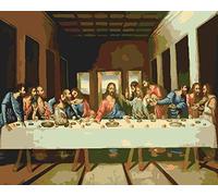 Pintar por Numeros Adultos Niños La Última Cena De Da Vinci Cuadros por Numeros con Pinceles Lienzo y Pinturas Acrilicas, DIY Kit Conjunto Completo de Pinturas para el Hogar Cuadros