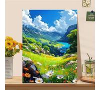 Pintar por Numeros Adultos Niños Naturaleza con Marco 21x28cm, DIY Manualidades Niños y Principiantes, Kit Pintura por Numeros Adultos Lienzo con 3 Pinceles y Acrilicos, Regalo Cumpleaños Paisaje, *84