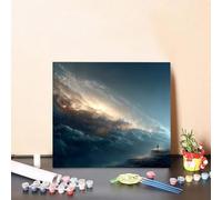 Pintar por Numeros Adultos Nube Pintar por Numeros Estrella Paint by Numbers, DIY Manualidades Adulto, Kit de Peinture sur Toile Couleur con Accesorios, Decoración Del Hogar 50x50cm Sin Marco 8-627Z