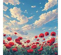 Pintar Por Numeros Adultos nube, Pintar Por Numeros NiñOs rojo, DIY Pintura Acrilica Manualidades Adultos Set Para Regalos Originales Para Mujer, Cuadros Decoracion Salon Modernos 25x25cm 3-976
