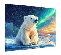 Pintar por Numeros Adultos Oso Cuadros para Pintar por Numeros con Marco Aurora, DIY Paint by Numbers Adult Kit Manualidades Adultos Niños Regalos Originales para Mujer Home Decoration 70x50cm W-94