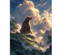 Pintar por Numeros Adultos Oso, Nube Cuadros para Pintar por Numeros, Manualidades Adultos Kit, DIY Paint by Numbers con Pinceles y Pinturas Acrílicas, Regalo, Home Decoration Otoño, 90x110cm M-6581