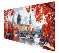 Pintar por Numeros Adultos Paisaje 100x40cm Cuadros para pintar por Numeros Londres Kit Manualidades Adultos DIY Paint by Numbers Adult Kit de Pintura al óleo de Lienzo Regalo Mujer Decor Hogar A-93