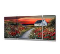 Pintar por Numeros Adultos Paisaje, 3 Pack Cortijo DIY Pintura por Numeros Kit Manualidades, Colorear por Numero Adultos con Pigmento Acrílico, Cuadros para Pintar Decoracion Hogar 80x160cm 0q-181