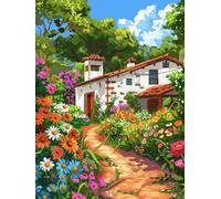 Pintar por Numeros Adultos Paisaje DIY Paint by Numbers Kits Cuadros Para Pintar por Números Kit Camino Manualidades Pintura con Numeros Acrílico Para Decoración Hogar 100x130cm (Sin Marco) W0-191