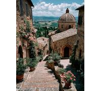 Pintar por Numeros Adultos Paisaje, DIY Pintar por Numeros Manualidades Adultos Arquitectura, Paint by Numbers kits con Pinceles y Pinturas Acrílicas, Deco Pared, Decoracion Primavera, 30x40cm X-4733