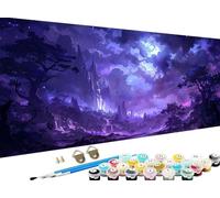 Pintar por Numeros Adultos paisaje DIY Pintura por Numeros Adultos Cielo nocturno Cuadros para Pintar por Numero Kit con Pinceles y Pinturas para Halloween Decoracion Hogar 90x180 cm Sin Marco Z-719