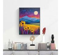 Pintar por Numeros Adultos Paisaje Flor, Cuadros por Numeros Pigmento Acrílico, DIY Paint by Number Kit Manualidades Adultos, Decor para el Hogar de pared, Regalo 90 x 120 cm, Sin Marco PjY6850 H-6