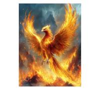Pintar por Numeros Adultos Paisaje, Kit Manualidades Adultos Fénix con Pintura Acrilica y Pinceles Lienzos para Pintar 20 x 30cm, Paint by Numbers Adult para Home Decoration Otoño Regalo JLYH-9551