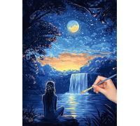 Pintar por Numeros Adultos Paisaje, Manualidades Adultos Misterio Paint by Numbers Kits, Cuadros para Pintar por Numeros Kit con Pinceles y Pinturas Acrilicos, Decoración Hogar, Regalo 60x80cm, -7452