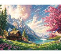 Pintar por Numeros Adultos Paisaje Paint by Numbers Adult Naturaleza Kit, DIY Pintura con Numeros Adultos Manualidades Lienzo Kit Regalos Originales para Mujer Cuadros Decoracion Salon 50x40cm W-75