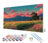 Pintar por Numeros Adultos, Paisaje Pintar por Numeros Naturaleza Paint by Numbers Adult kit con 3 Pinceles y Pigmento Acrílico para Decoracion Habitacion, Regalo Mujer 40X80 CM -hcw25070ZQI5N0
