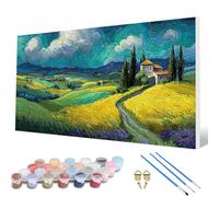 Pintar por Numeros Adultos, Paisaje Pintar por Numeros Naturaleza Paint by Numbers Adult kit con 3 Pinceles y Pigmento Acrílico para Decoracion Habitacion, Regalo Mujer 40X80 CM -hcw25075S74J6M