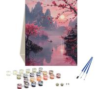 Pintar por Números Adultos Paisaje - Pintar por Numeros Niños Kit de Pintura por Números para Adultos Japón - Cuadros por Números - Pintar con Números Adultos pintar Cuadros por Números 40x50 CM 8-O