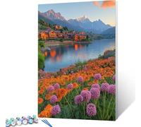Pintar por Numeros Adultos Paisaje Pintar por Numeros RíO, DIY Kit Manualidades Adultos con 3 Pinceles y Pigmento Acrílico, Paint by Numbers Adult para Decoracion Hogar, Regalo Mujer 40x50cm 7-6819