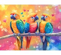 Pintar por Numeros Adultos, pájaro Parejas, DIY Painting by Numbers Kits, Pintar por Numeros, Fácil de Hacer, con 3 Pinceles, Pigmento Acrílico, Regalos Originales para Mujer, Decor 20x30cm J0-1087