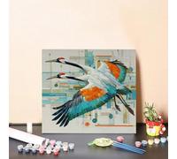 Pintar por Numeros Adultos PáJaro Pintar por Numeros GrúA Paint by Numbers, DIY Manualidades Adulto, Kit de Peinture sur Toile Couleur con Accesorios Para Decoración Del Hogar 50x50cm Sin Marco P-8828