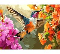 Pintar por Numeros Adultos Pájaro Pintar por Numeros Niños 6 Años, DIY Manualidades Paint by Numbers Flores, Kit de Pintura con Pinceles y Pigmento Acrílico, Decoración del Hogar Regalo 20x30cm Y2-984