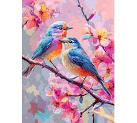 Pintar por Numeros Adultos Pájaro Pintar por Numeros Niños Flor DIY Manualidades Adultos Kit Pintura, Paint by Numbers Adult con Pinceles Pigmento Acrílico para Decor Hogar Regalo Mujer 30x40cm N-70