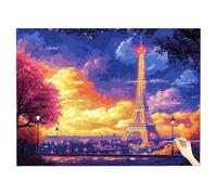 Pintar por Numeros Adultos París Paint by Numbers Adult Paisaje Pintura por Numeros Adultos Niños, DIY Paint by Numbers con Pinceles Pigmento Regalos Originales para Mujer Decor Hogar 80x60cm Z-12