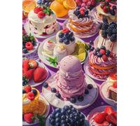 Pintar por Numeros Adultos Pastel Pintura por Numeros Kit Manualidades Adultos DIY Fruta Cuadros con Números Pigmento Acrílico Lienzos Paint by Numbers Para Decoración Pared 80x110cm (Sin Marco) W0-98