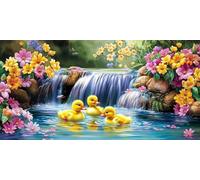 Pintar por Numeros Adultos Pato Pintar por Numeros Caer DIY Manualidades Adultos Lienzos Para Pintar Kit con 3 Pinceles Pigmento Acrílico, Room Home Decor 50X100CM, Regalos Originales para Mujer