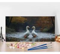 Pintar por Numeros Adultos Pato Pintar por Numeros Lago Paint by Numbers Adult DIY Colorido Lienzo Pintura Arte Kit Manualidades Adultos Con Accesorios Para Decoración Hogar Sin Marco 80x160cm 0-VO53