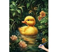 Pintar por Numeros Adultos Pato Pintar por Numeros Niños Planta DIY Manualidades Adultos Kit Pintura, Paint by Numbers Adult con Pinceles Pigmento Acrílico para Decor Hogar Regalo Mujer 80x110cm O-47