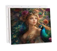 Pintar por Numeros Adultos Pavo real DIY Pintar por Numeros con Marco, Belleza Paint by Number Kits con Pinceles y Pigmento Acrílico, Manualidades Adultos Regalo Mujer, Decoracion Hogar 60x60cm 0k-272