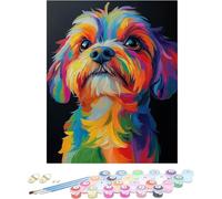 Pintar por Numeros Adultos Perro Cuadros para Pintar por Numeros Animal Kit Manualidades Adultos Paint by Numbers Adult DIY Lienzos Pintura Kit Para Decoración Del Hogar Sin Marco 80x120cm W-488V4