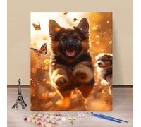 Pintar por Numeros Adultos Perro Cuadros para Pintar por Numeros Mariposa Paint by Numbers Adult DIY Manualidades Adultos Kit Lienzo Pintura Para Decoración Del Hogar Sin Marco 70x100cm 5-I57M0