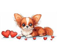 Pintar por Numeros Adultos, Perro de dibujos animados Pintura por Numeros Kit, DIY Paint by Numbers, con 3 Pinceles y Pigmento Acrílico, para Decoración del Hogar Regalos, Sin Marco - 160x80cm s-459