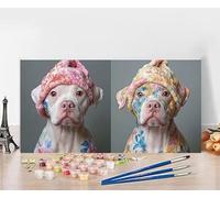 Pintar por Numeros Adultos Perro Pintar por Numeros Animal Paint by Numbers Adult DIY Colorido Lienzo Pintura Arte Kit Manualidades Adultos Para Decoración Del Hogar Gifts Sin Marco 50x100cm J-9D33