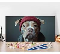 Pintar por Numeros Adultos Perro Pintar por Numeros Animal Paint by Numbers Adult DIY Colorido Lienzo Pintura Arte Kit Manualidades Adultos Para Decoración Del Hogar Gifts Sin Marco 30X60cm 6-XY43