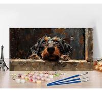 Pintar por Numeros Adultos Perro Pintar por Numeros Animal Paint by Numbers Adult DIY Colorido Lienzo Pintura Arte Kit Manualidades Adultos Para Decoración Del Hogar Gifts Sin Marco 60x120cm 1-CP80