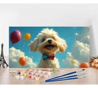 Pintar por Numeros Adultos Perro Pintar por Numeros Animal Paint by Numbers Adult DIY Colorido Lienzo Pintura Arte Kit Manualidades Adultos Para Decoración Del Hogar Gifts Sin Marco 40x80cm 8-0N73