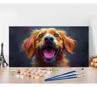 Pintar por Numeros Adultos Perro Pintar por Numeros Animal Paint by Numbers Adult DIY Colorido Lienzo Pintura Arte Kit Manualidades Adultos Para Decoración Del Hogar Gifts Sin Marco 60x120cm Q-ZN67