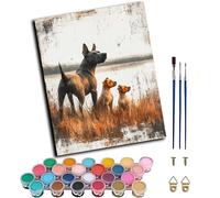 Pintar por Numeros Adultos Perro, Pintar por Numeros con Marco Animal, DIY Paint by Numbers Adult Kit con Pinceles y Pigmento, Paint by Numbers Para Cuadros Decoracion Salon Modernos 20x30cm 0-8937