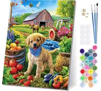 Pintar por Numeros Adultos Perro, Pintar por Numeros Granja, DIY Manualidades Adultos, Paint by Numbers Adult Kit con Pinturas Acrílicas y Pinceles, para Decoración del Hogar Regalo 100x130cm M-6010