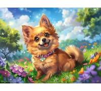 Pintar por Numeros Adultos, Perro, Principiantes DIY Painting by Numbers Kits, Paisaje 1, Cuadros para Pintar por Numeros Pinturas Acrilicos Regalo Creativo, Decoración Hogar 40x50cm Sin Marco n0n0221