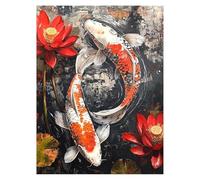 Pintar por Numeros Adultos Pescado DIY Cuadros Decoracion Salon Modernos Estanque, Cuadros para Pintar por Numeros Niños 100 x 135cm, Kit Manualidades Adultos para Regalo Decoracion Pared LSJ-6986
